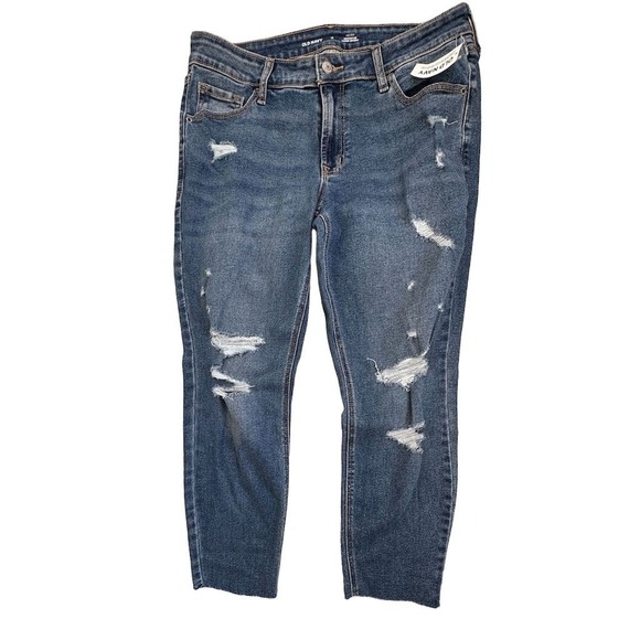 Old Navy Denim - Old‎ Navy Rockstar 12P Distressed Skinny Jeans Mid Rise Y2K Grunge Denim NWT